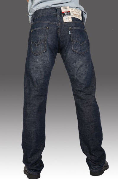 Levi's-Quần jean dài cài nút tròn trơn màu khói, dằn chỉ nâu