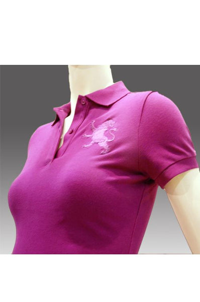 Express-Áo thun có cổ cài nút trước ngực dệt hình sư tử