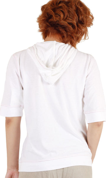 Liz Claiborne-Áo thun có nón, ngắn tay, trước ngực có in hình quốc kỳ Mỹ