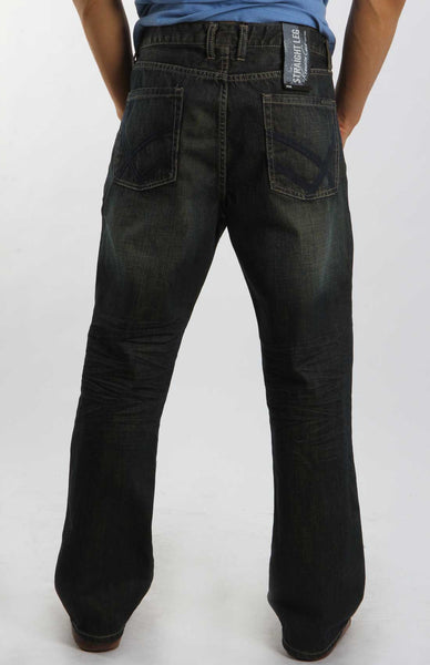Kenneth Cole-Quần jean dài cài nút tròn xám đậm chữ Kenneth Cole, túi trước mổ xéo