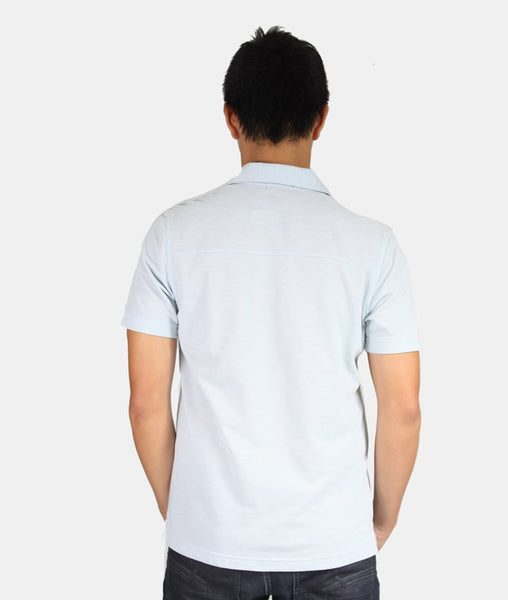 Alfani-Áo thun có cổ cài 2 nút trước trắng, ngắn tay