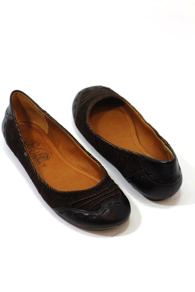 TP.HCM-Nine West-Giày búp bê dạng vải nhung mũi bằng-Nâu