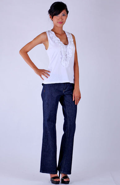TP.HCM-Banana Republic-Quần jean dài túi sau có nắp-Xanh đậm